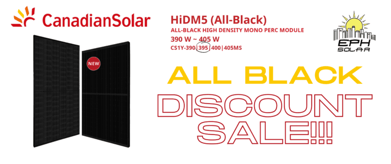 ALL BLACK Canadian Solar HiDM5 Monocrystalline solar panels discount sale